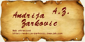 Andrija Žarković vizit kartica